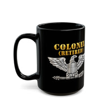 Load image into Gallery viewer, Black Mug (15oz) - Colonel - Retired - 3D - Enhanced
