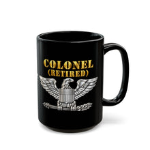 Load image into Gallery viewer, Black Mug (15oz) - Colonel - Retired - 3D - Enhanced
