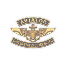 Load image into Gallery viewer, Kiss-Cut Stickers - USCG - Aviator Badge w txt - 3D - Enhanced
