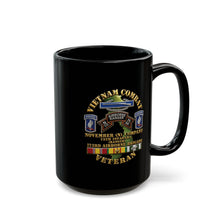 Load image into Gallery viewer, Black Mug  (15oz) - Army - Vietnam Combat Vet - N Co 75th Infantry (Ranger) - 173rd Airborne Bde SSI - 3D - Enhanced
