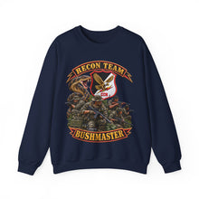 Load image into Gallery viewer, Crewneck Sweatshirt - Pocket Patch - Vietnam - Recon Team Bushmaster - 3D - Enhanced - Group
