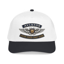 Load image into Gallery viewer, Mid Profile Baseball Cap - USCG - Aviator Badge - Auxiliary w txt - 3D - Enhanced

