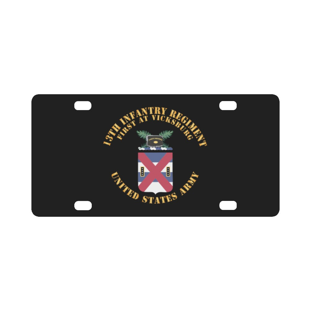 COA - 13th Infantry Regiment X 300 Classic License Plate