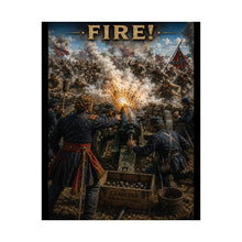 Load image into Gallery viewer, Matte Poster - Union Battery - Lt Alonzo Cushing - 3 July 1963 Tribute Tee - Gettysburg, PA, "FIRE!"
