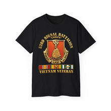 Load image into Gallery viewer, T‑Shirt — 53rd Signal Battalion (Corps) - Vietnam Veteran with VN SVC w 3D GOld Enhanced
