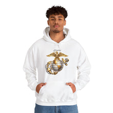 Load image into Gallery viewer, Marine Corps Emblem Hoodie – USMC Eagle Globe Anchor Sweatshirt
