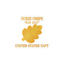 Load image into Gallery viewer, Kiss-Cut Vinyl Decals - Navy Nurse Corps Pin Branch w Txt - Oak Leaf X 300
