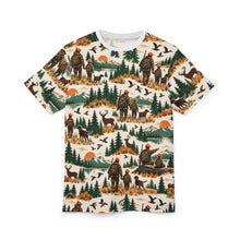 Load image into Gallery viewer, All-Over Print Tee — Father and Son Wilderness Adventure Pattern
