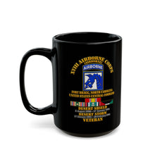 Load image into Gallery viewer, Black Mug  (15oz) - XVIII Airborne Corps Desert Storm Ribbons - 3D - Transparent
