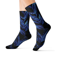Load image into Gallery viewer, Sublimation Socks - Electric Blue zebra glow
