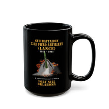 Load image into Gallery viewer, Black Mug (11oz, 15oz) - Field Artillery - 6th Bn, 33rd Field Artillery, Ft Sill, OK LANCE Firing - 1975-1981 X 300
