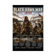 Load image into Gallery viewer, Black Hawk Wars (1832) Tribute Matte Poster - "Struggle for Rock River Country - Illinois and Wisconsin"
