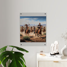 Load image into Gallery viewer, Acrylic Wall Art Panel - Apache Indians attacking a Pony Express Rider
