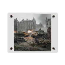 Load image into Gallery viewer, Acrylic Wall Art Panel - US Tank Destroyer - M10 Wolverine Battles a German Panzer Tank
