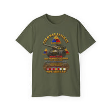 Load image into Gallery viewer, Unisex Ultra Cotton Tee - Army - Cold War Vet -  3rd Armored Division  - Gelnhausen, Germany - M60A3 Tank  - Spearhead w Fire - 3D - Enhanced
