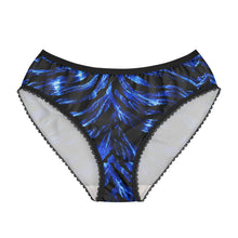 Load image into Gallery viewer, Women's Briefs (AOP) - Electric Blue zebra glow
