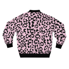 Load image into Gallery viewer, Men&#39;s AOP Bomber Jacket - Leopard Camouflage - Baby Pink - Black
