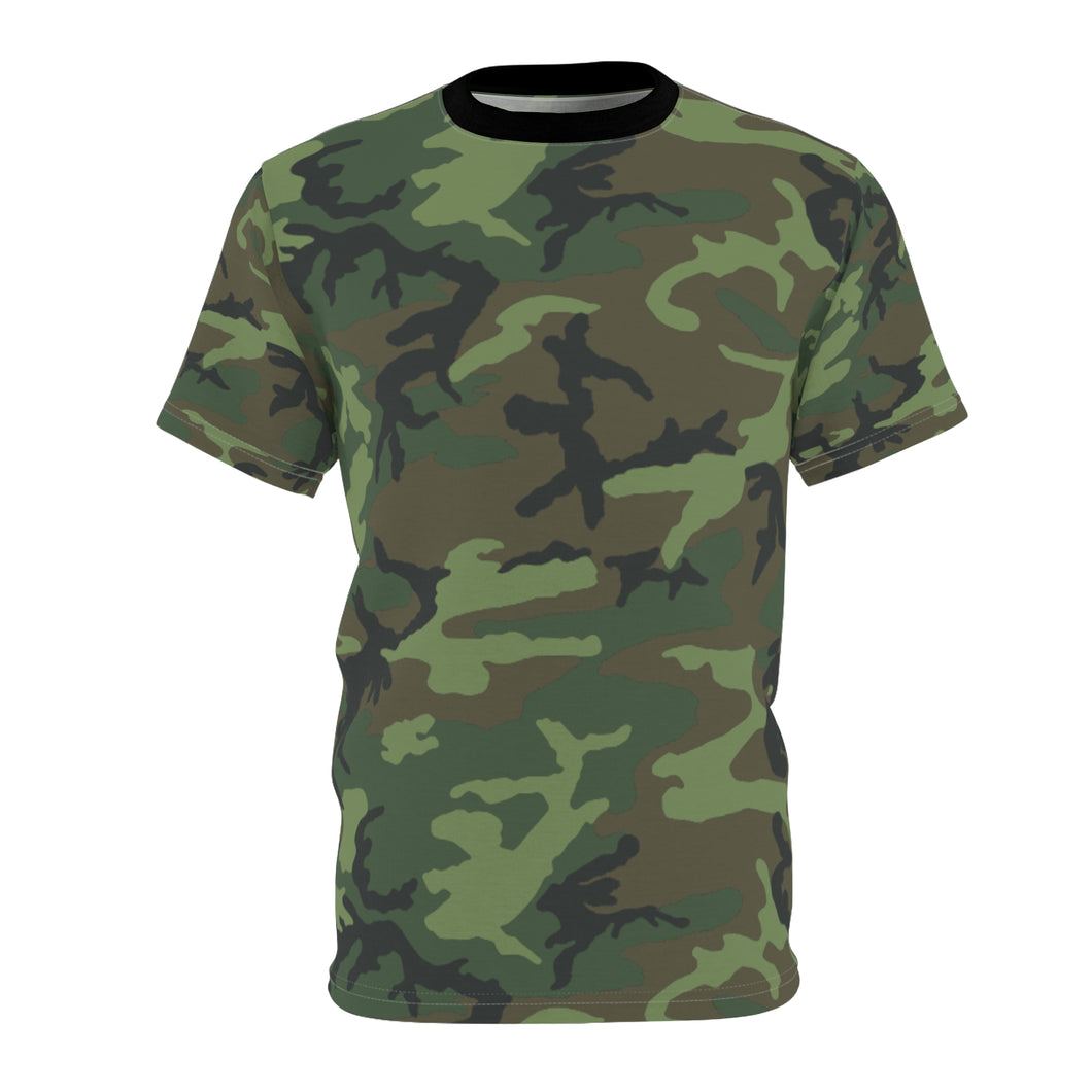 Army Brown  Woodland Camo Print Unisex Tee, Stylish Outdoor Shirt, Trendy Graphic Top, Unique Camouflage T-Shirt, Perfect for Camping and Casual Wear