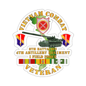 Kiss-Cut Stickers - Vietnam Combat Vet - 8th Bn 4th Artillery - I Field Force w M107