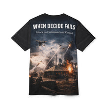 Load image into Gallery viewer, Detect, Decide, Deny — All-Over Print - Drone Warfare Tee
