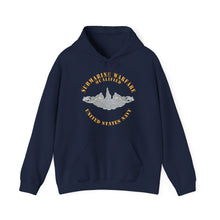 Load image into Gallery viewer, Unisex Heavy Blend™ Hooded Sweatshirt - Navy - Submarine Badge - Silver - Qualified
