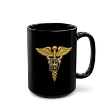 Load image into Gallery viewer, Black Mug  (15oz) - Army Dental Corps Branch Insignia - 3D - Enhanced
