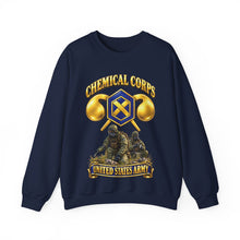 Load image into Gallery viewer, Crewneck Sweatshirt - Army - Chemical Corps w Scene - 3D - Enhanced
