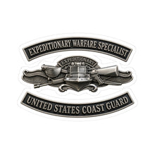 Load image into Gallery viewer, Kiss-Cut Stickers - USCG - Expeditionary Warfare Specialist w txt - 3D - Enhanced

