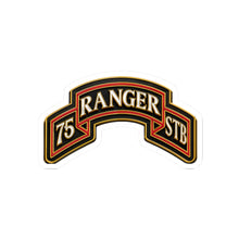 Load image into Gallery viewer, Kiss-Cut Stickers - Army - 75th Ranger Regiment - STB - Ranger Scroll - 3D - Enhanced
