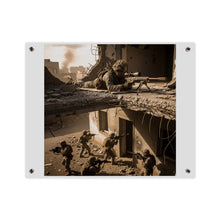 Load image into Gallery viewer, Acrylic Wall Art Panel - Marine Sniper Providing Overwatch for Breach Team
