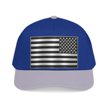 Load image into Gallery viewer, Mid Profile Baseball Cap - Flag - United States - Black and White - 3D - Enhanced
