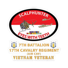 Load image into Gallery viewer, Kiss-Cut Stickers - 7th Battalion 17th Cavalry Regiment (Air Cav) Eyes with Teeth Oval
