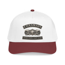 Load image into Gallery viewer, Mid Profile Baseball Cap - USCG - Coxswain w txt - Silver - 3D - Enhanced
