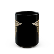 Load image into Gallery viewer, Black Mug  (15oz) - Army Medical Corps Branch Insignia - 3D - Enhanced
