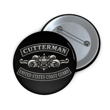 Load image into Gallery viewer, Custom Pin Buttons - USCG - Cutterman - Enlisted w txt - 3D - Enhanced
