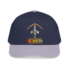 Load image into Gallery viewer, Mid Profile Baseball Cap - Army - Badge - LRRP - Tip of the Spear - Vietnam Vet w SVC - 3D - Enhanced
