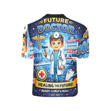 Load image into Gallery viewer, Little Kids' All Over Print Crew Neck T-Shirt -Young Patriot - Future Doctor
