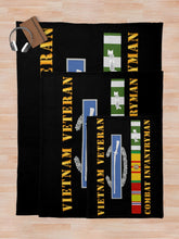 Load image into Gallery viewer, Army - Vietnam Veteran - Cbt Infantryman w CIB VN SVC Throw Blanket
