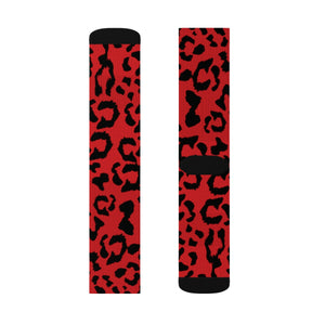 Sublimation Socks - Leopard Camouflage - Red
