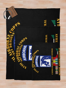 Army - XVIII Airborne Corps - US Army Central - Desert Storm Veteran Throw Blanket