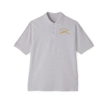 Load image into Gallery viewer, Men&#39;s Piqué Polo - Infantry Br - Crossed Rifles w  Gradient Outline
