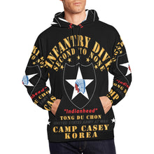 Load image into Gallery viewer, Men&#39;s All Over Print Hoodie (USA Size) (Model H13) - 2nd Infantry Div - Camp Casey Korea - Tong Du Chon
