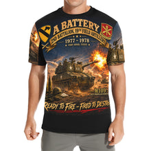 Load image into Gallery viewer, A Battery, 2nd Bn, 19th FA - Fort Hood, TX - M109 SP Howitzer Men's All Over Print Crew Neck T-Shirt
