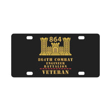 Load image into Gallery viewer, Army - 864th Engineer Battalion - ENG Branch - Veteran X 300 Classic License Plate
