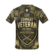 Load image into Gallery viewer, Men's All Over Print Crew Neck T-Shirt - Tribute Tee - United States Army Combat Veteran (Retired)
