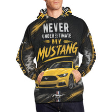 Load image into Gallery viewer, Yellow Mustang Tee — Vintage Muscle Car Men's All Over Print Hoodie (USA Size)
