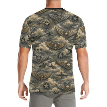 Load image into Gallery viewer, Vintage Military Aviation Emblem Pattern Men's All Over Print Crew Neck T-Shirt
