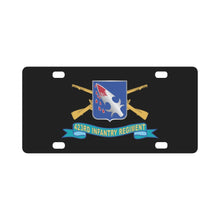 Load image into Gallery viewer, Army - 423rd Infantry Regiment - DUI w Br - Ribbon X 300 Classic License Plate
