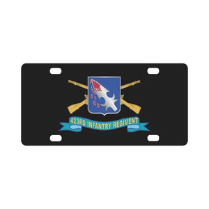 Army - 423rd Infantry Regiment - DUI w Br - Ribbon X 300 Classic License Plate