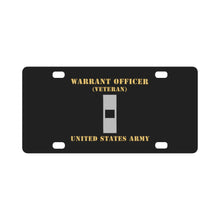 Load image into Gallery viewer, Army - Warrant Officer - W01 - Veteran - Flat X 300 Classic License Plate
